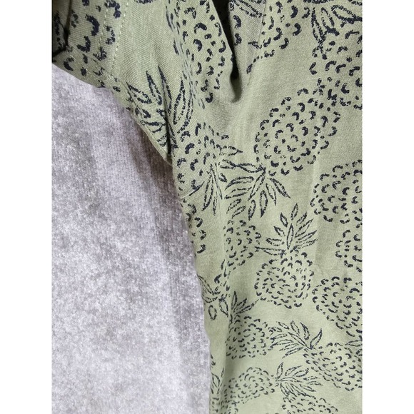 Pd & c Short Sleeve Pineapple Print‎ Pullover Henley Shirt Mens Size Large Green - Picture 5 of 8